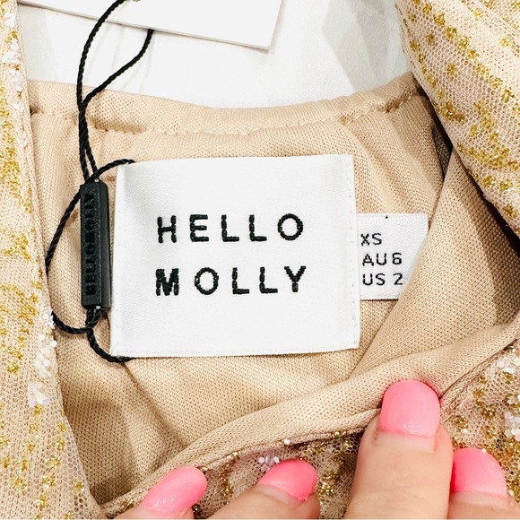 NWT Hello Molly Shimmer Please Bronze Sparkle Romper - Picture 8 of 9